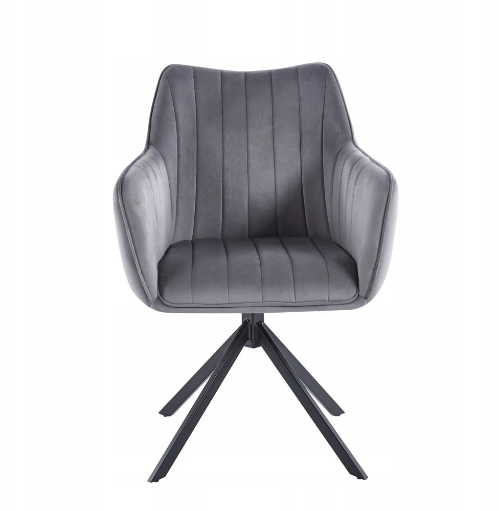 Furnitex K10-FX Pilkas VELVET apmušta ROTATING kėdė