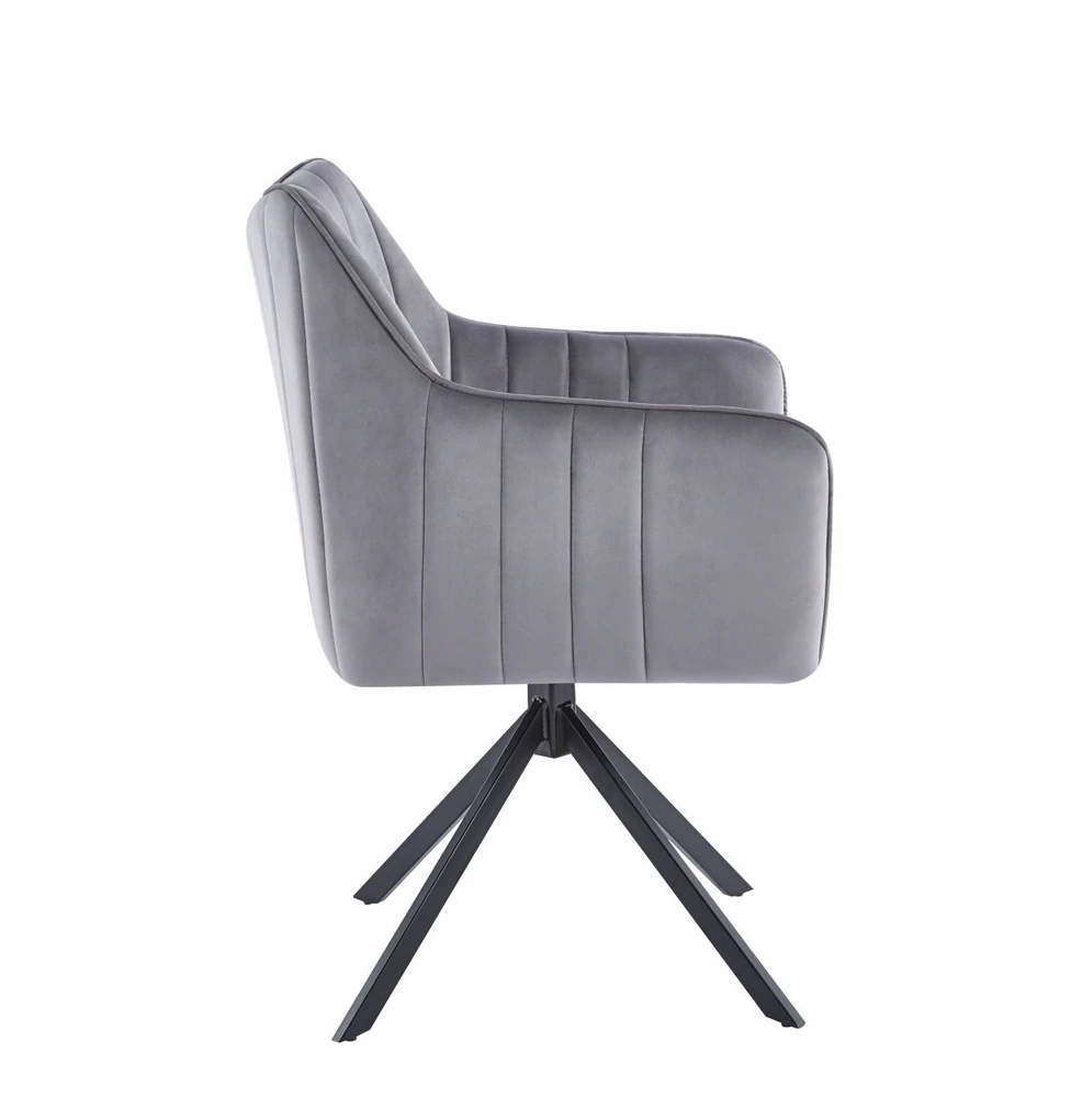 Furnitex K10-FX Pilkas VELVET apmušta ROTATING kėdė