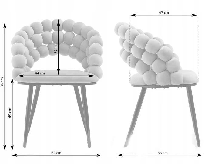 Furnitex K20-FX kapučino kėdė, VELVET BUBBLE, SKIRTA SVETAINEI