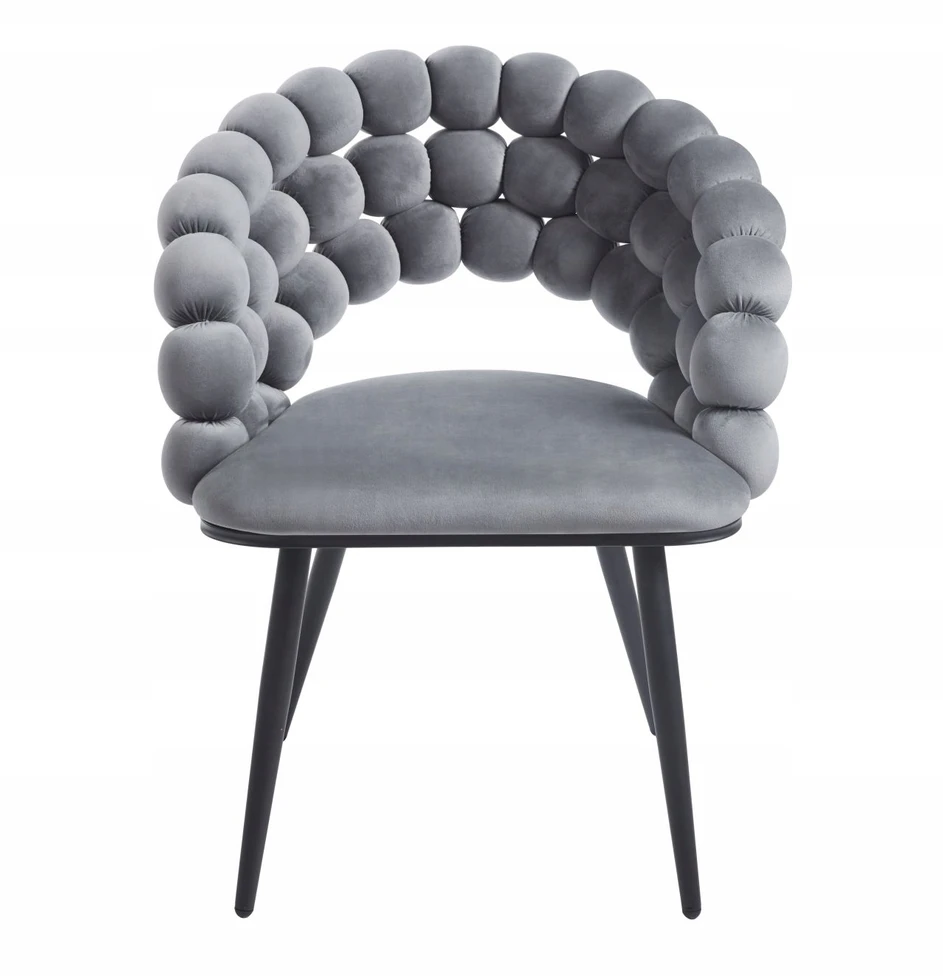 Furnitex K20-FX pilka VELVET BUBBLE kėdė svetainei