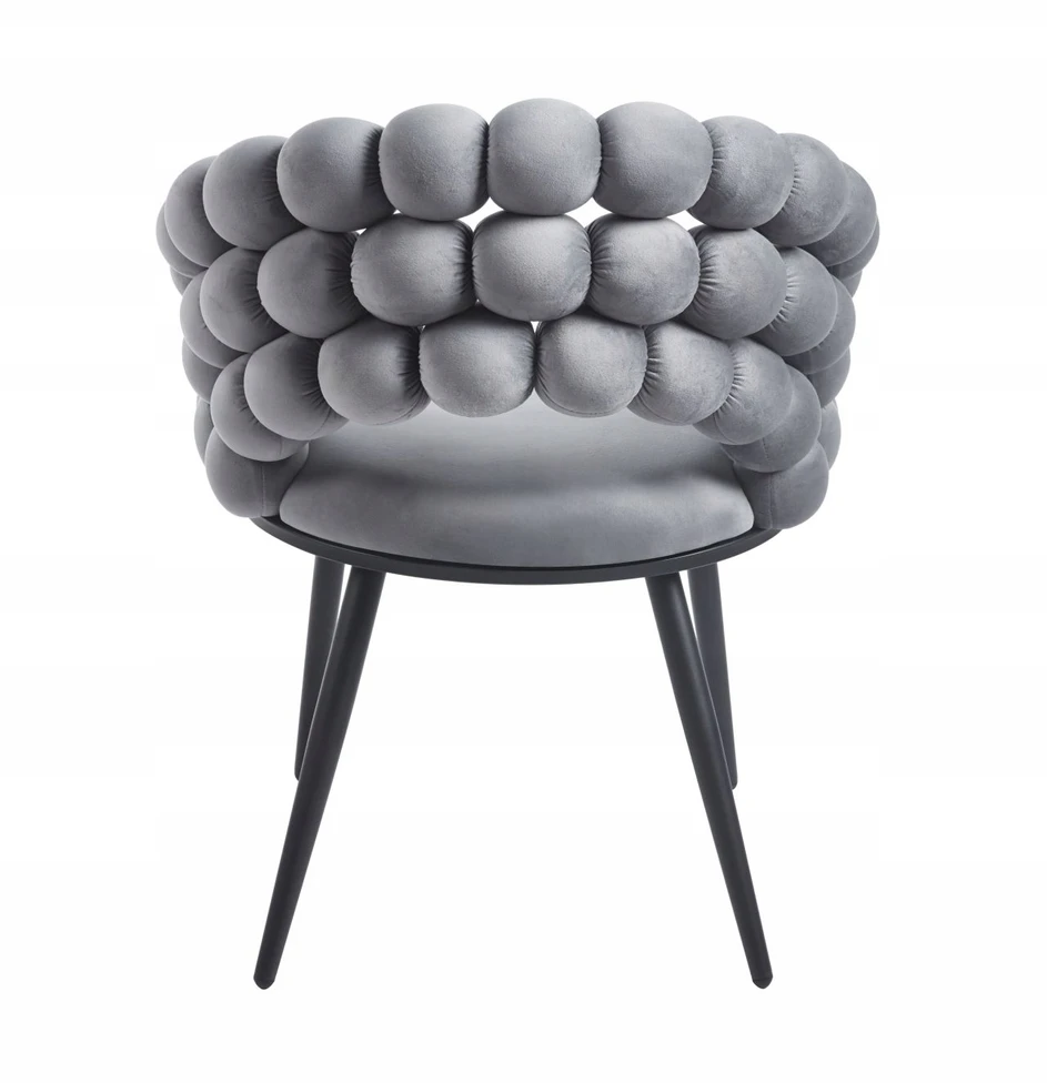 Furnitex K20-FX pilka VELVET BUBBLE kėdė svetainei