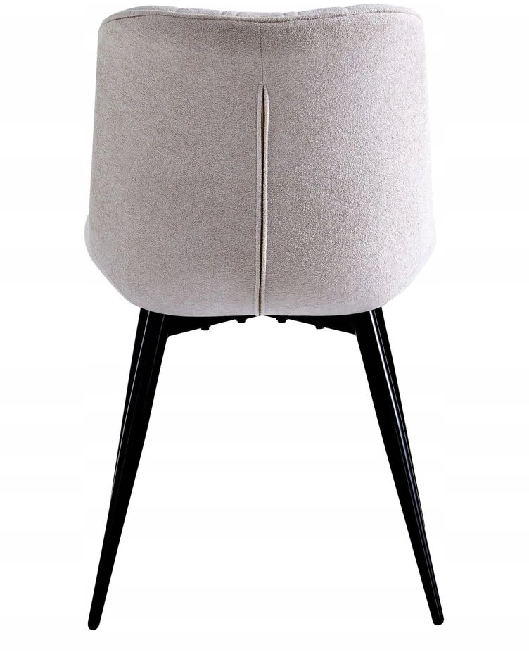 Furnitex K21-FX Smėlio spalvos dygsniuota kėdė juodomis kojomis
