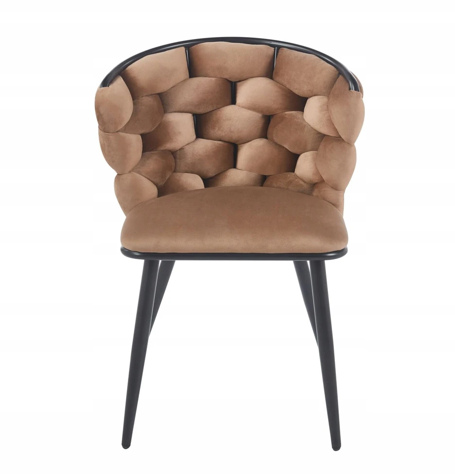 Furnitex K47-FX cappuccino VELVET kėdė/juodos kojos SVETAINEI