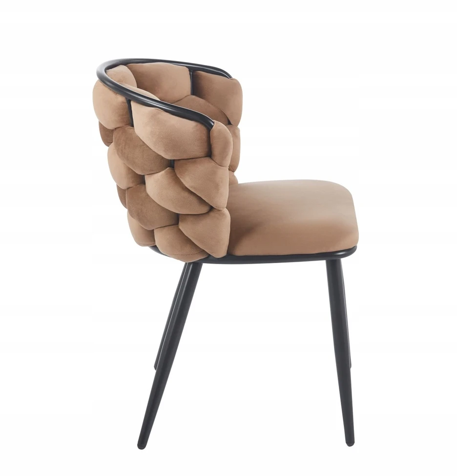 Furnitex K47-FX cappuccino VELVET kėdė/juodos kojos SVETAINEI