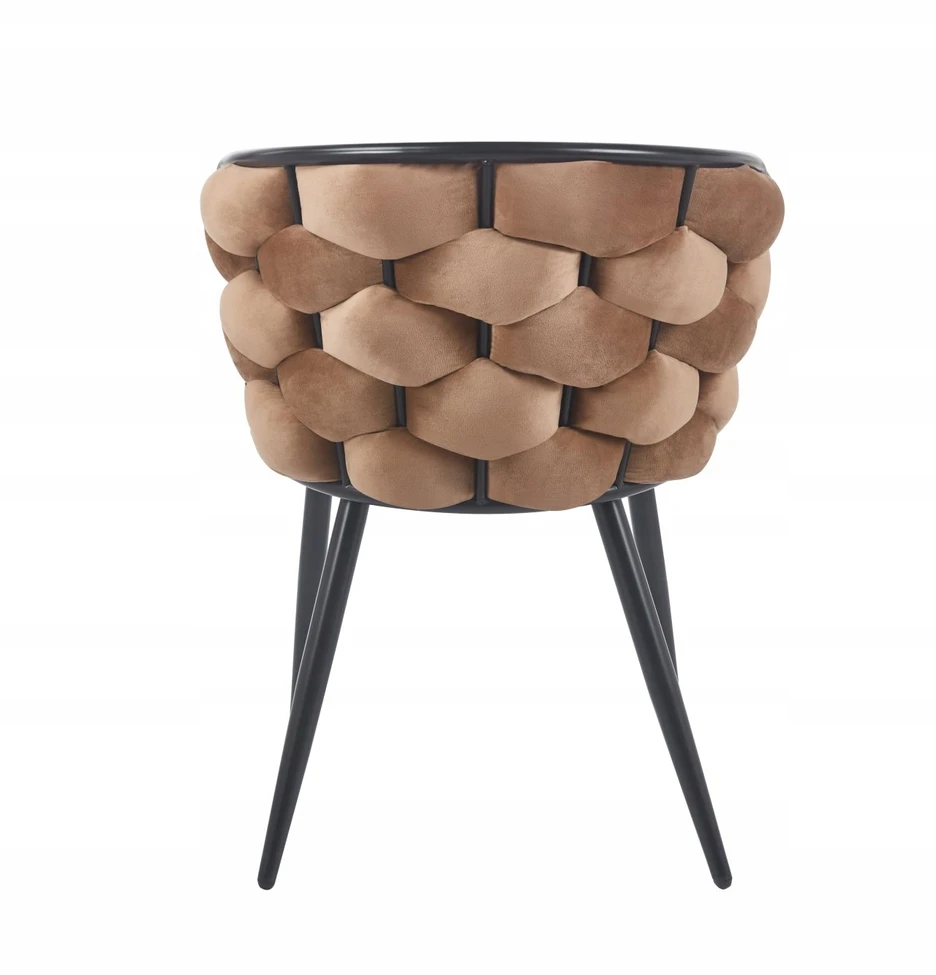 Furnitex K47-FX cappuccino VELVET kėdė/juodos kojos SVETAINEI