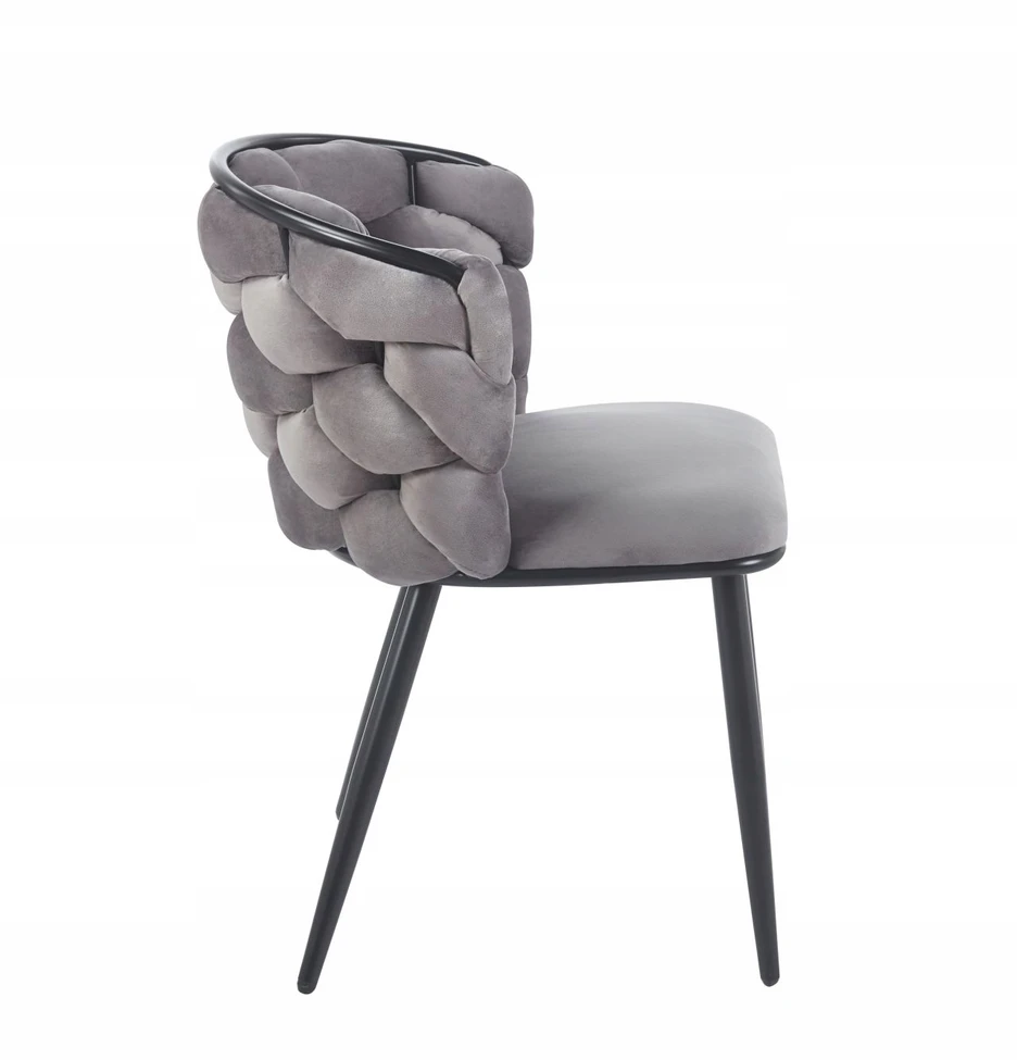 Furnitex K47-FX kėdė, pilka VELVET/juodos kojos, SVEČIAMAI