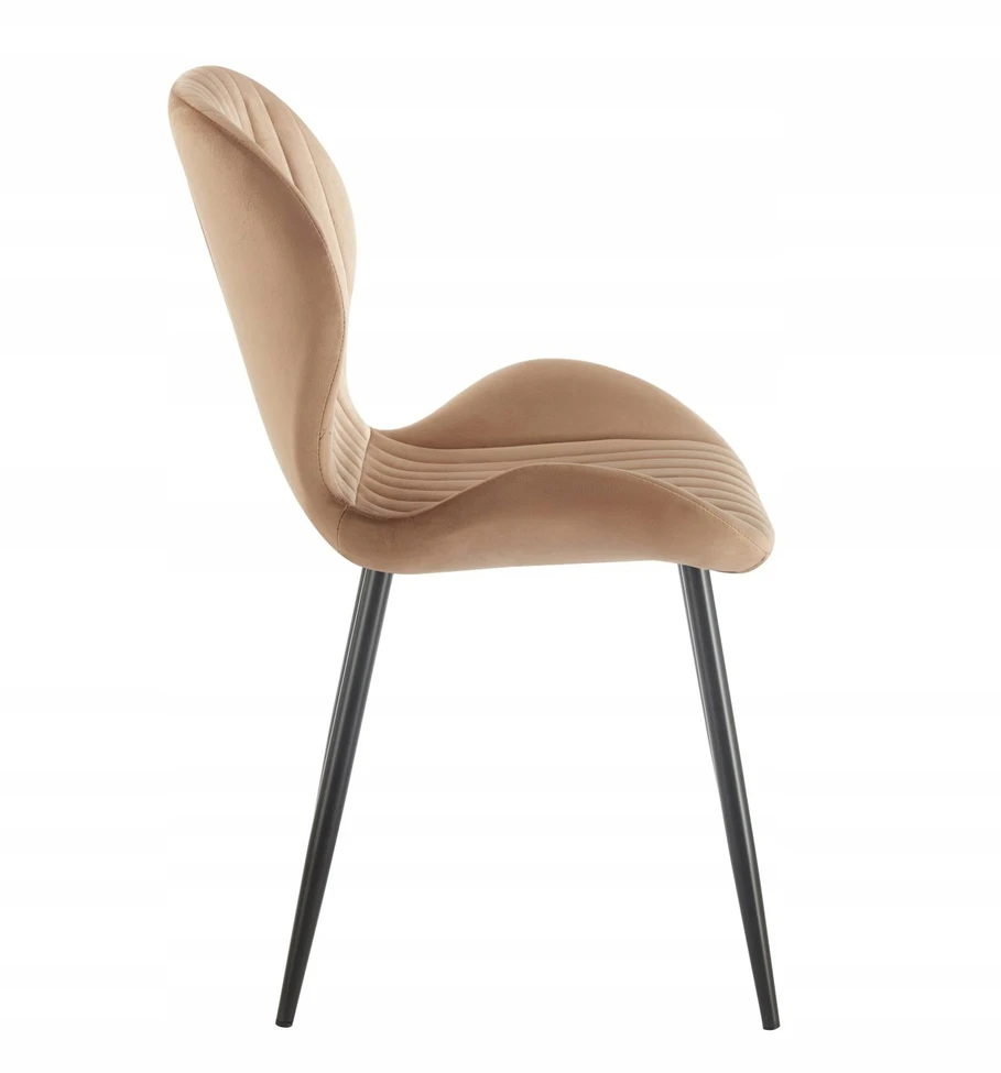Furnitex MINIMALISTINĖ kapučino kėdė SVEČIAVAM KAMBARIUI, Veliūrinė, Minkšta