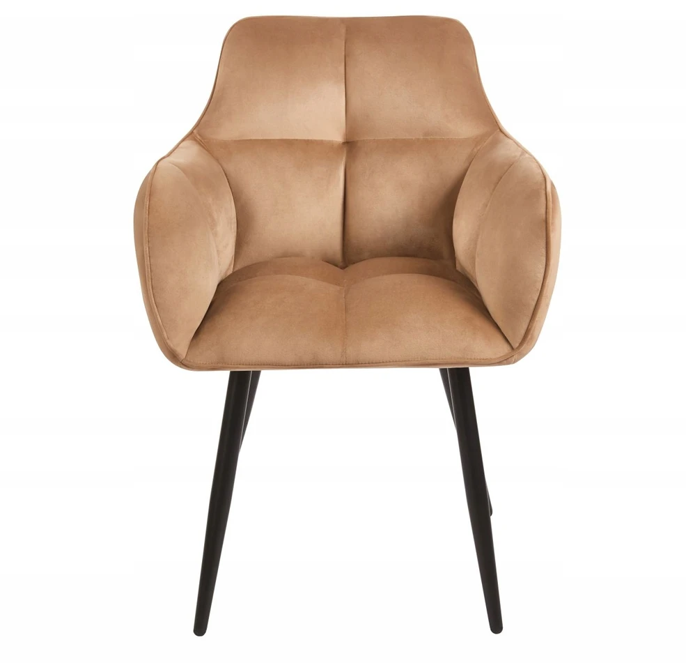 Furnitex Modernus velvet kėdė K40, cappuccino spalvos, su metaliniu rėmu