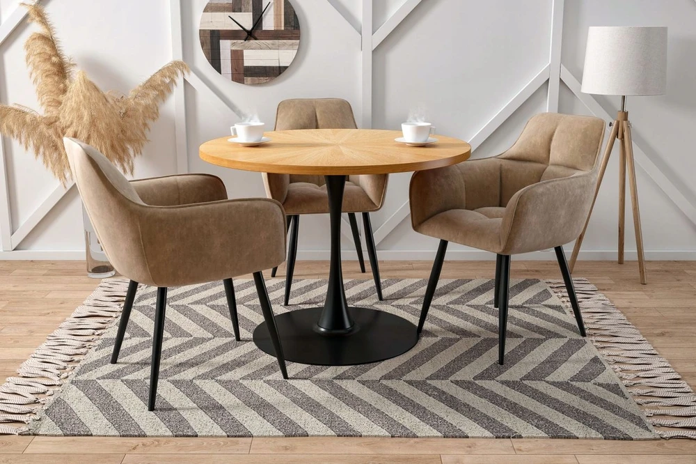 Furnitex Modernus velvet kėdė K40, cappuccino spalvos, su metaliniu rėmu