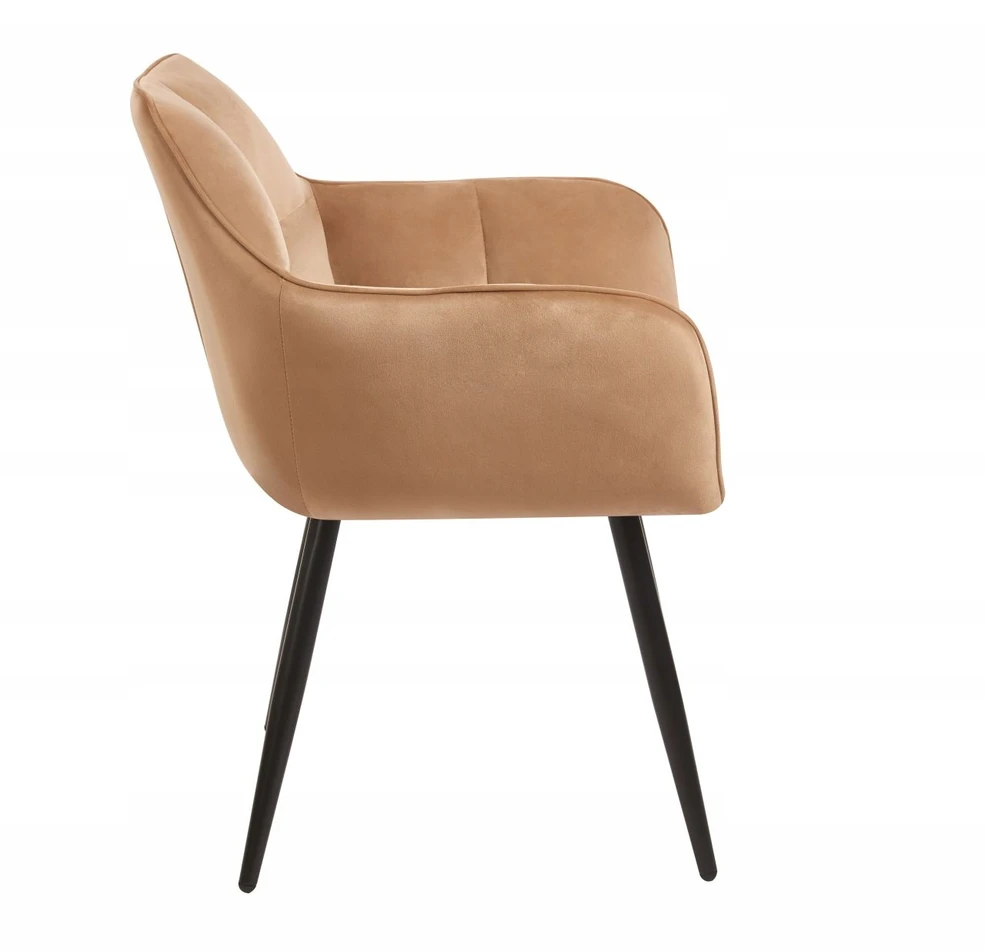 Furnitex Modernus velvet kėdė K40, cappuccino spalvos, su metaliniu rėmu