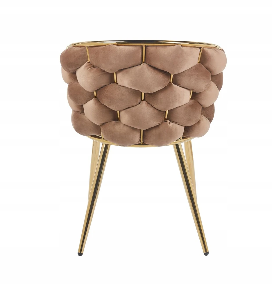 Furnitex Modernus virtuvės kėdė su velvetu ir auksiniu rėmu, cappuccino