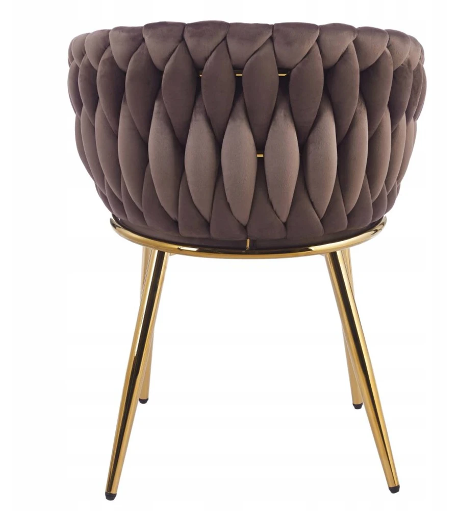 Furnitex MOKKA BROWN Interwoven Moderni kėdė su auksinėmis kojomis skirta biuro svetainei