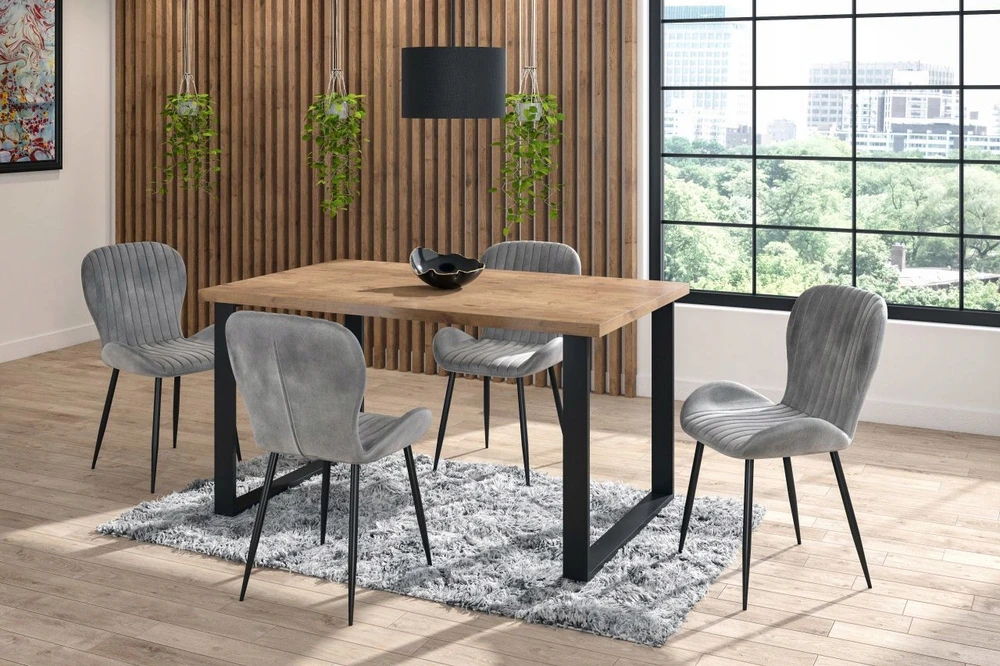 Furnitex Pilkas svetainės krėslas K1-fx, juodos metalinės kojos