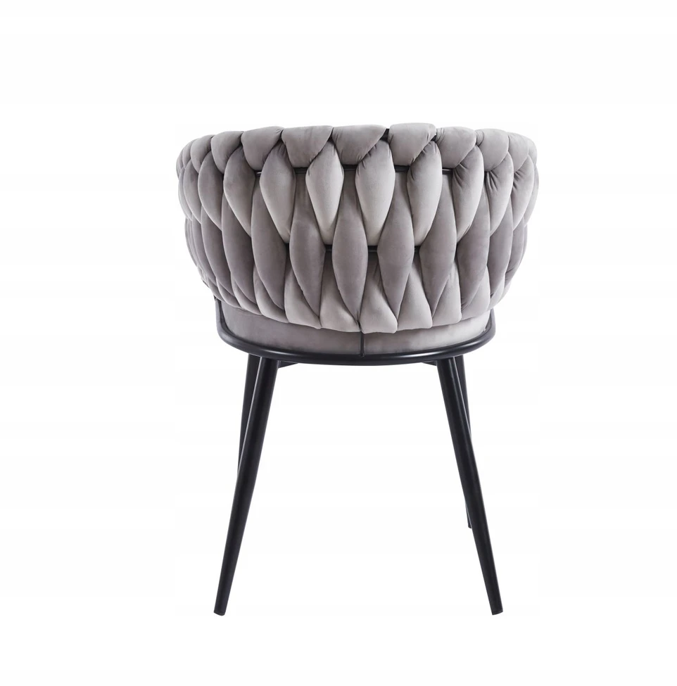 Furnitex Pilkas velvetas kėdė ant juodų kojų K7-fx