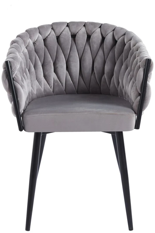 Furnitex Pilkas velvetas kėdė ant juodų kojų K7-fx