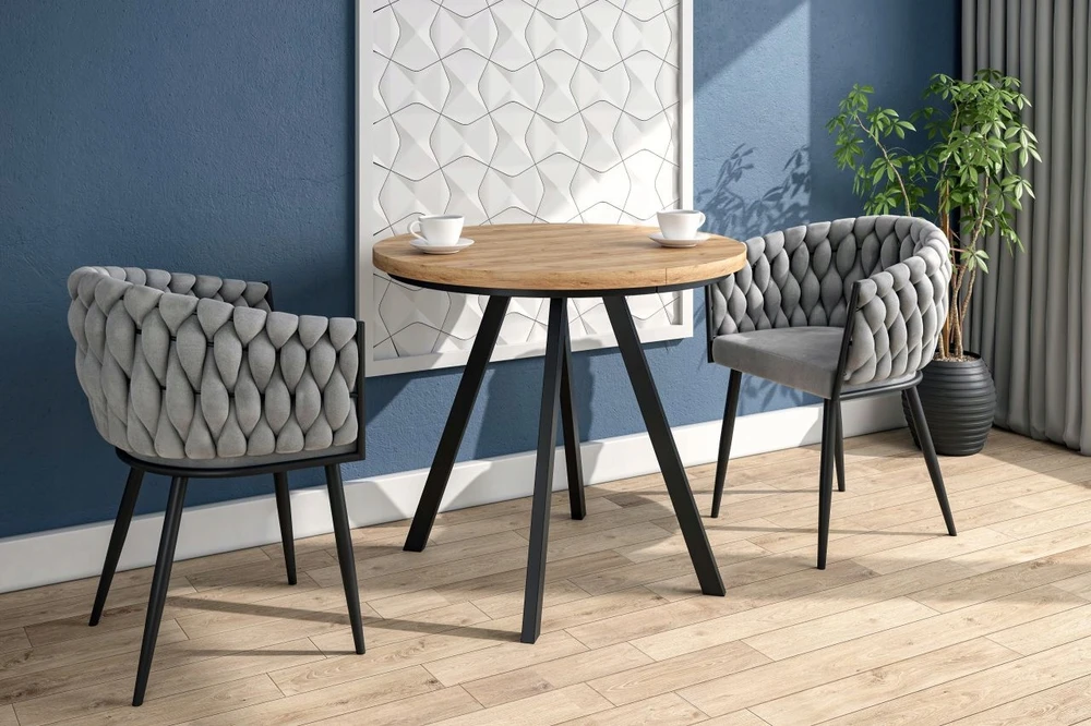 Furnitex Pilkas velvetas kėdė ant juodų kojų K7-fx