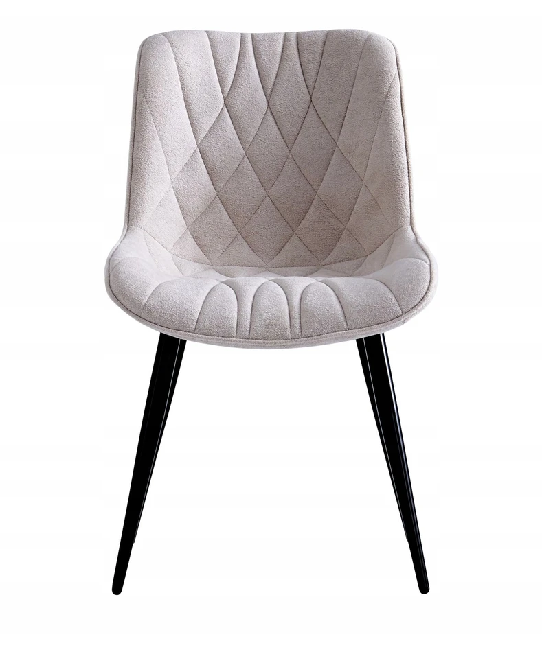 Furnitex Smėlio spalvos minkšta kėdė su METAL Moderniomis kojomis, skirta GLAMOUR valgomajam