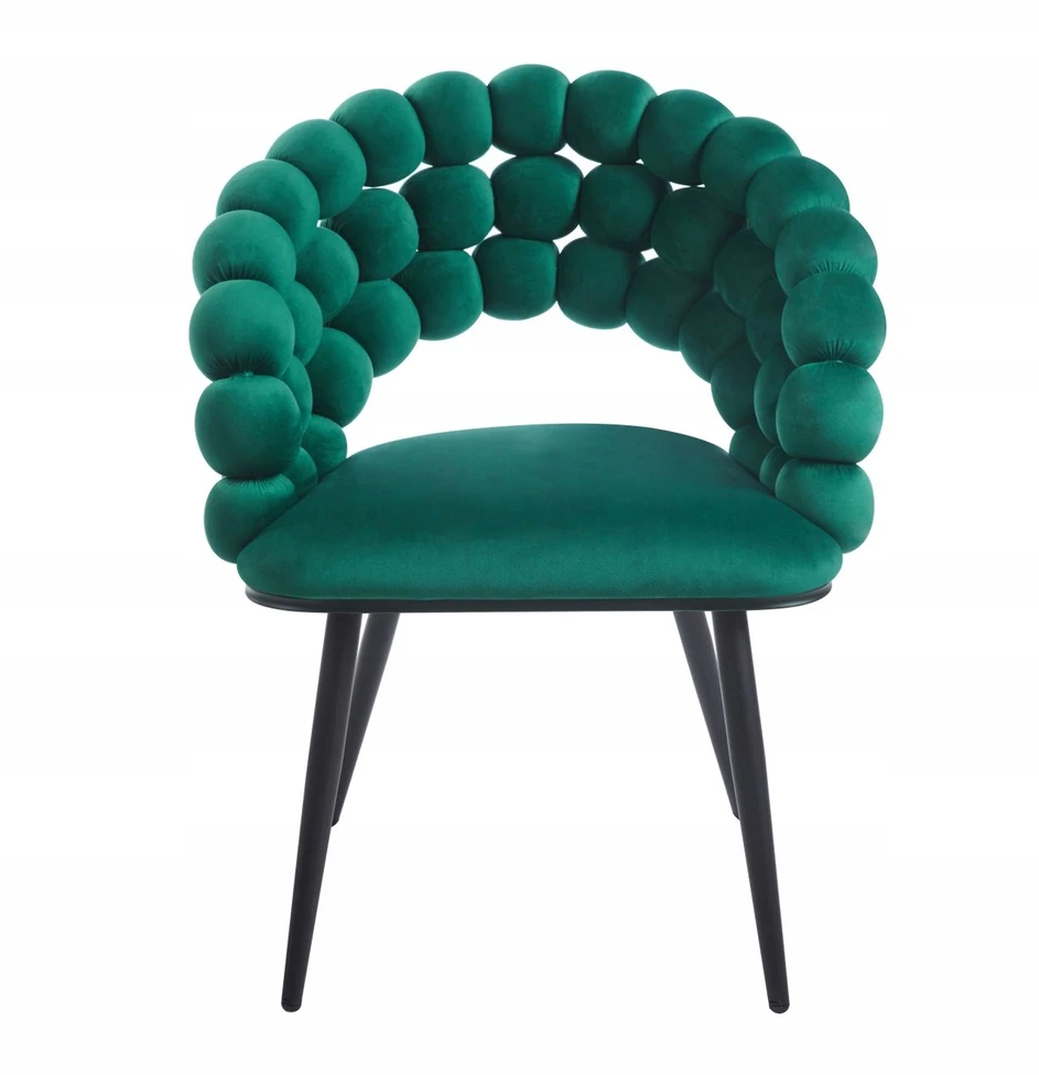 Furnitex Žalias "bubble" velvet kėdė