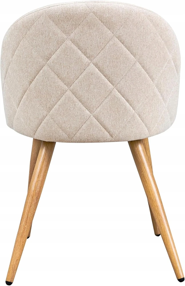 FurnitureR dizaino valgomojo kėdės, apvalkalo formos, švelnus smėlio spalvos audinys