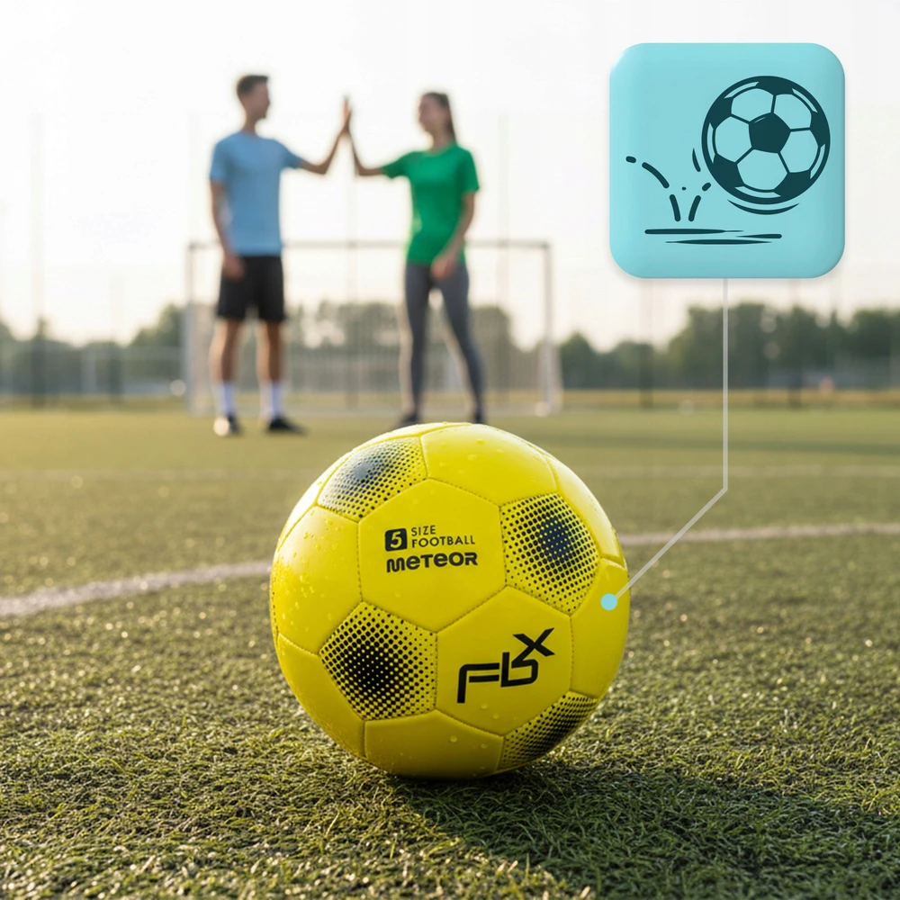 Futbolo Kamuolys METEOR FBX #5, Geltonas