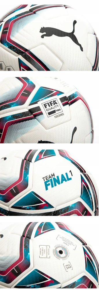Futbolo kamuolys Puma teamFINAL 21.1 FIFA Quality Pro balta-rožinė-mėlyna 83236 01