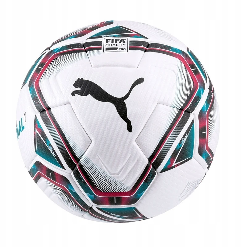 Futbolo kamuolys Puma teamFINAL 21.1 FIFA Quality Pro balta-rožinė-mėlyna 83236 01