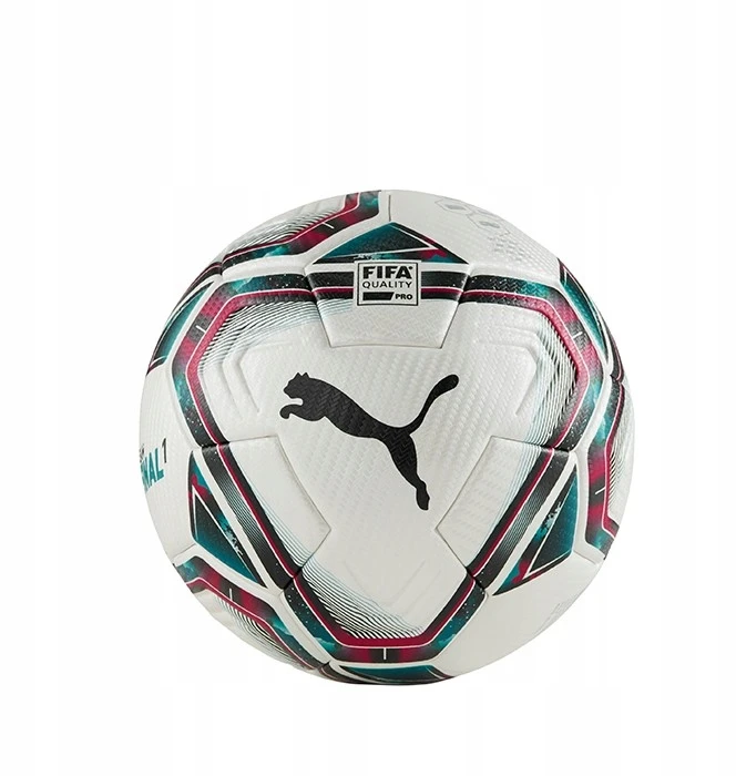 Futbolo kamuolys Puma teamFINAL 21.1 FIFA Quality Pro balta-rožinė-mėlyna 83236 01