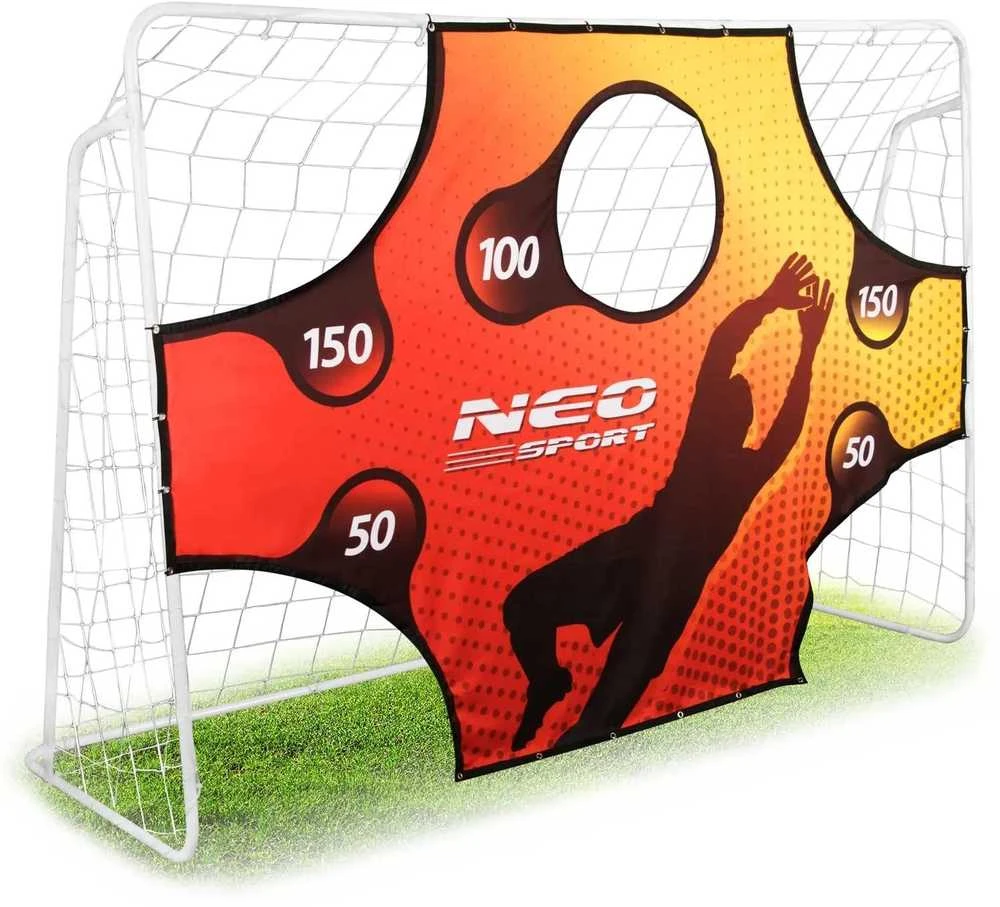 Neo-Sport Futbolo vartai 245 x 155 x 80 cm + taikinio kilimėlis