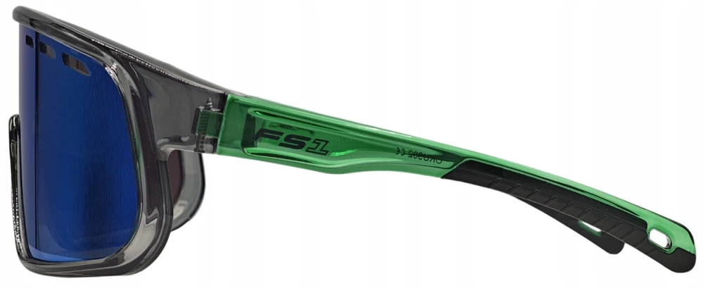 FUZLU FS1 UV400 veidrodiniai sportiniai dviračio akiniai TR90 pilki/žalia juoda