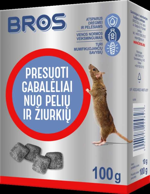 BROS Gabalėliai nuo pelių ir žiurkių 100g