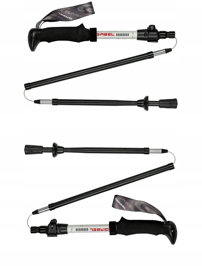 Gabel XTR ALU EF Sulankstomos trekingo lazdos 110-130cm, Juodos
