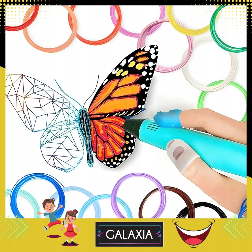 GALAXIA 3D PEN Vaikams Rašiklio rinkinys ir PLA KASETĖS 110 METRŲ 3D SPAUSDINtuvas
