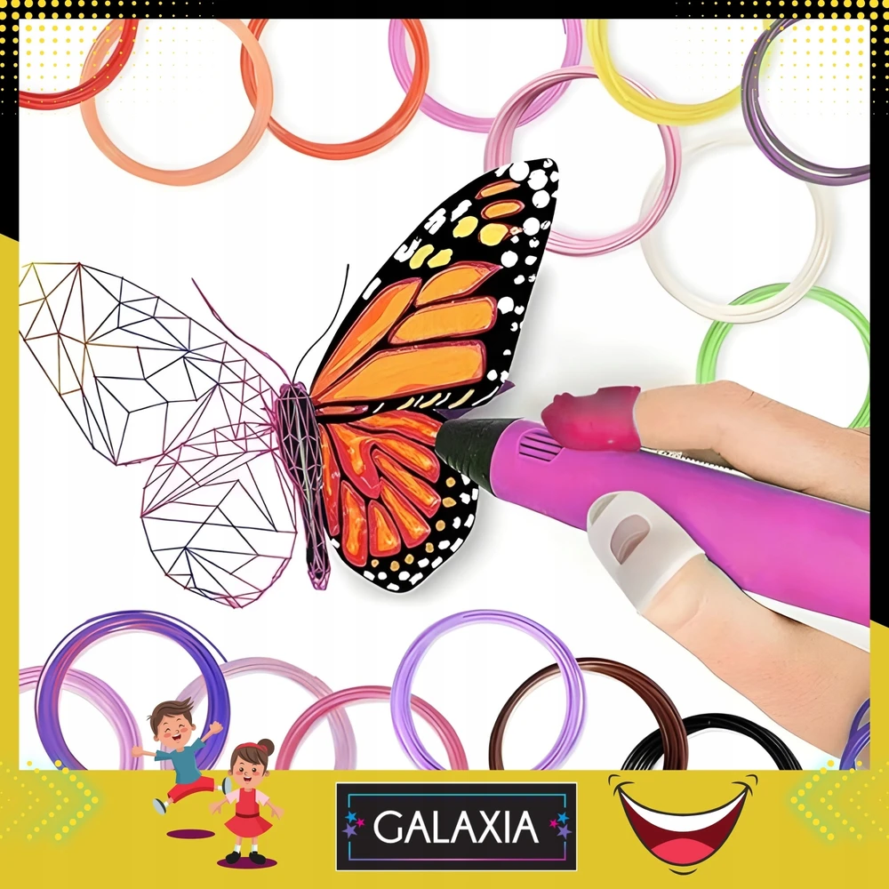 GALAXIA 3D PEN Vaikams rinkinys ir PLA PAPILDYMAS 110 METRU 3D SPAUSDINTUVO RAŠIKLIS