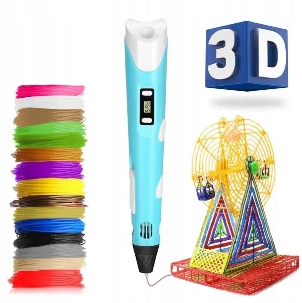 GALAXIA 3D rašiklis + 10vnt.x5m papildymas Kūrybinis rinkinys DOVANA vaikui