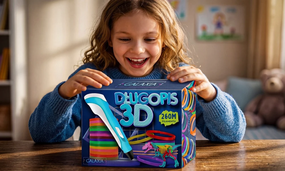 GALAXIA 3D RAŠIKLIŲ RINKINYS VAIKAMS PIEŠTI 3D SPAUSDINTUVAS + KASETĖS 260 METRU