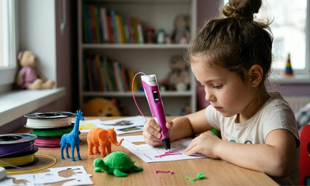 GALAXIA 3D RAŠIKLIŲ RINKINYS VAIKAMS PIEŠTI 3D SPAUSDINTUVAS + KASETĖS 260 METRU