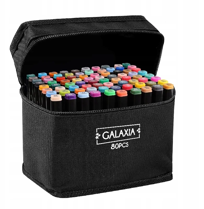 GALAXIA ALCOHOL MARKERS 80 Vnt Žymekliai Žymekliai Dvipusiai Markeriai Pro + BAG