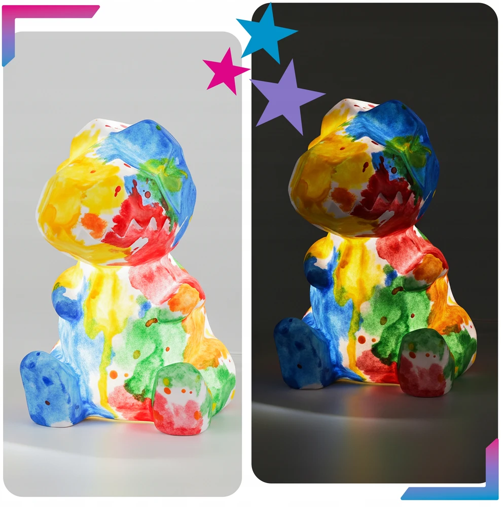 GALAXIA Lampka nocna vaikams DINOZAUR do malowania DIY lampa komplektas kreatywny