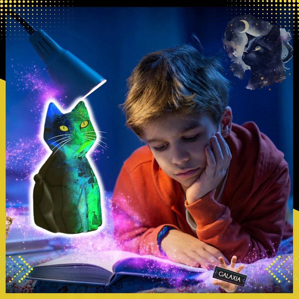 GALAXIA NAKTINĖ LAMP Piešimo lempa vaikams Creative Cat Kitten Kit, DIY