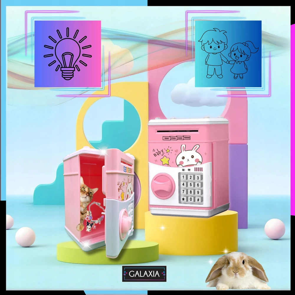 GALAXIA PIGGY BANK SAUGUS bankomatas Vaikams Vaikų Didelis Elektroninis Piggy Bank
