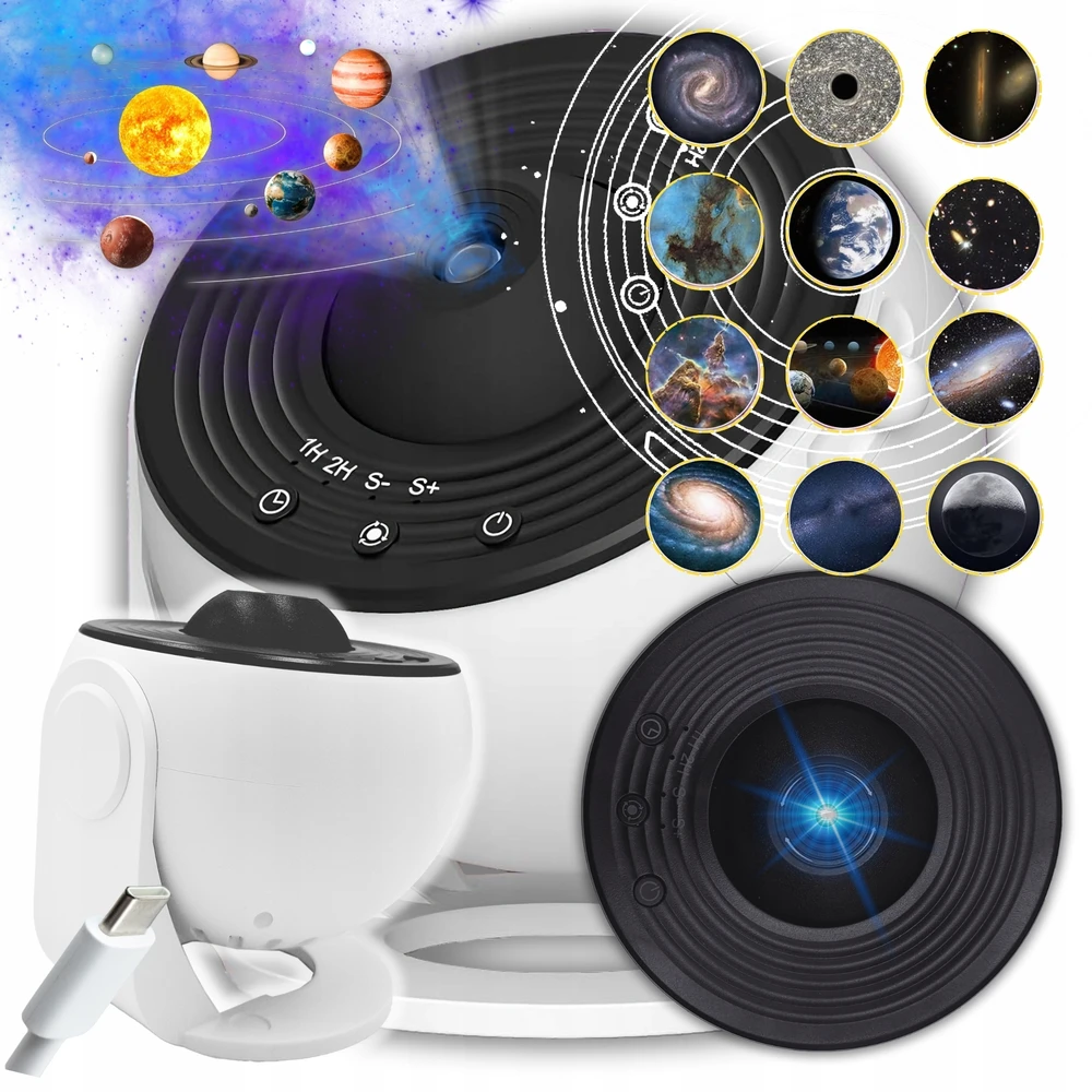 GALAXIA Projektorius GWIAZD LED PLANETARIUM Rzutnik Nieba Lampka Nocna Dla Dzieci
