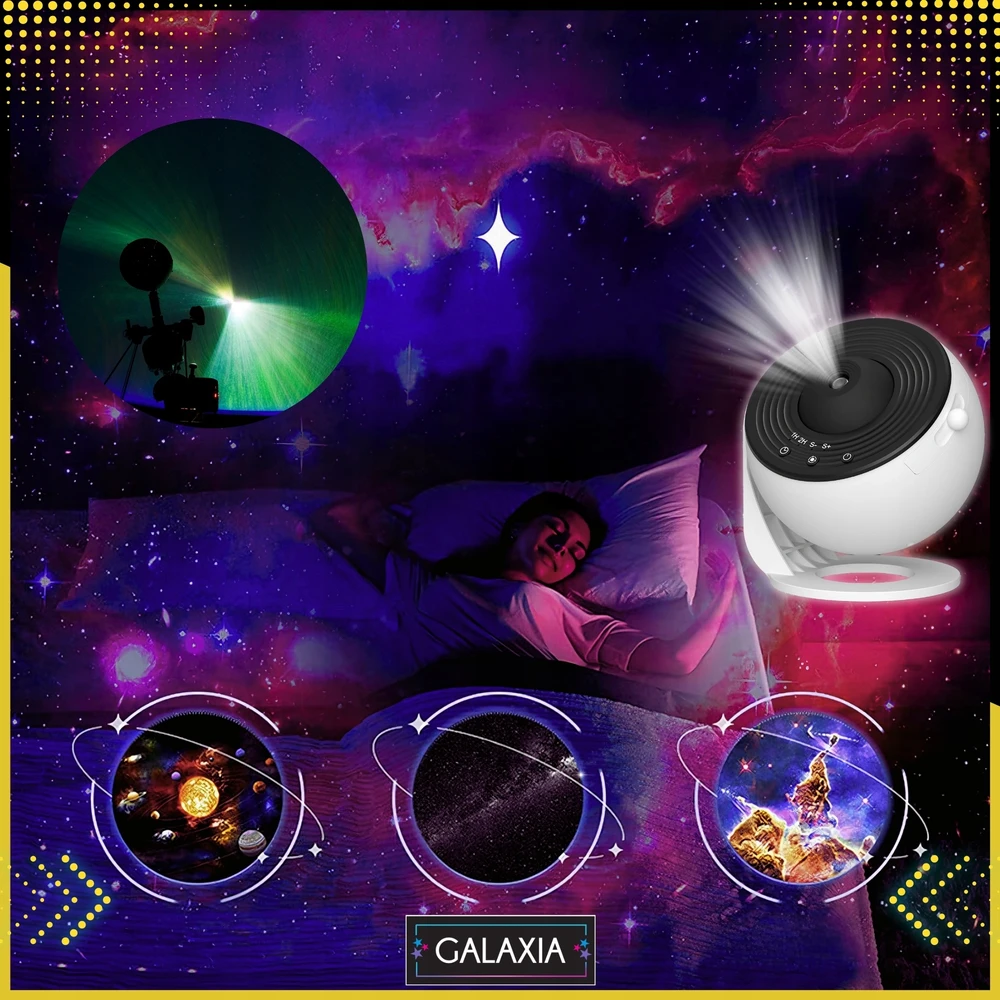 GALAXIA Projektorius GWIAZD LED PLANETARIUM Rzutnik Nieba Lampka Nocna Dla Dzieci