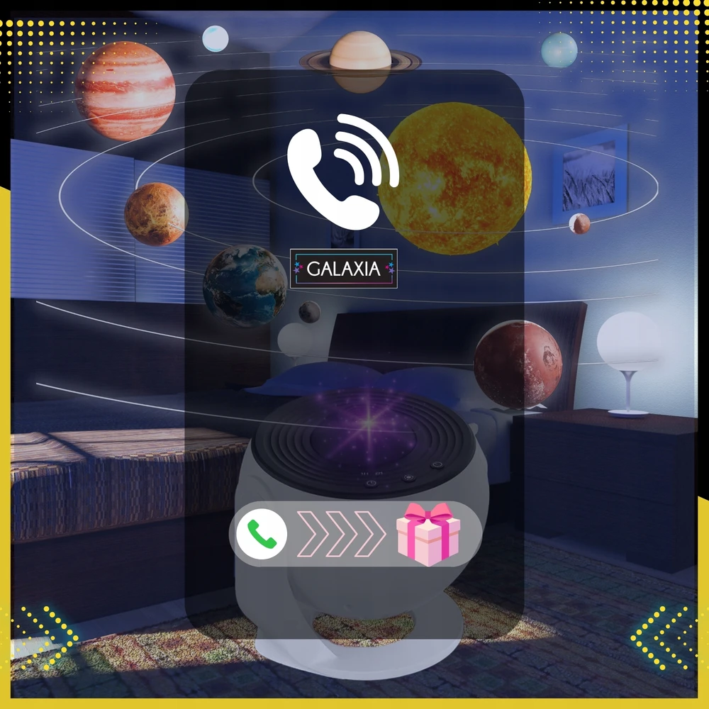 GALAXIA Projektorius GWIAZD LED PLANETARIUM Rzutnik Nieba Lampka Nocna Dla Dzieci