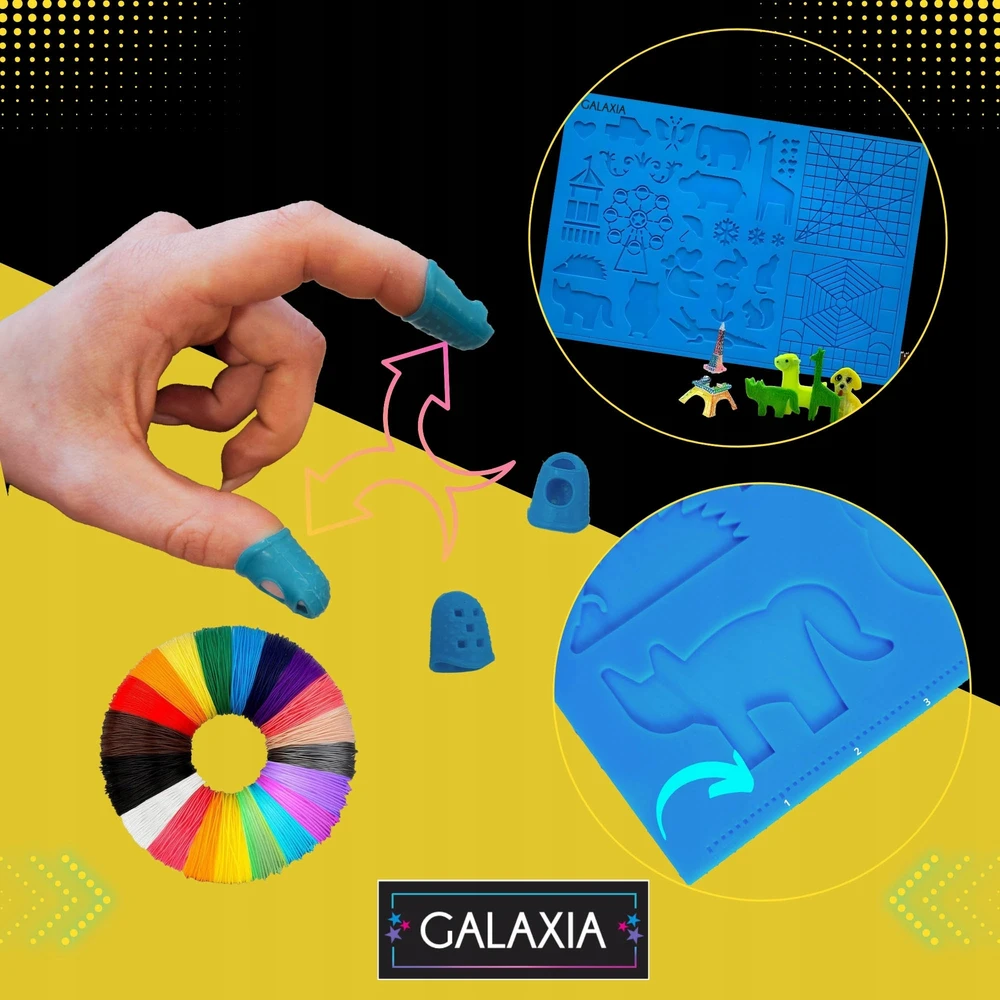 GALAXIA Silikono kilimėlio formelių šablonai 3D rašiklis mėlynas 40x26,5x0,3 cm