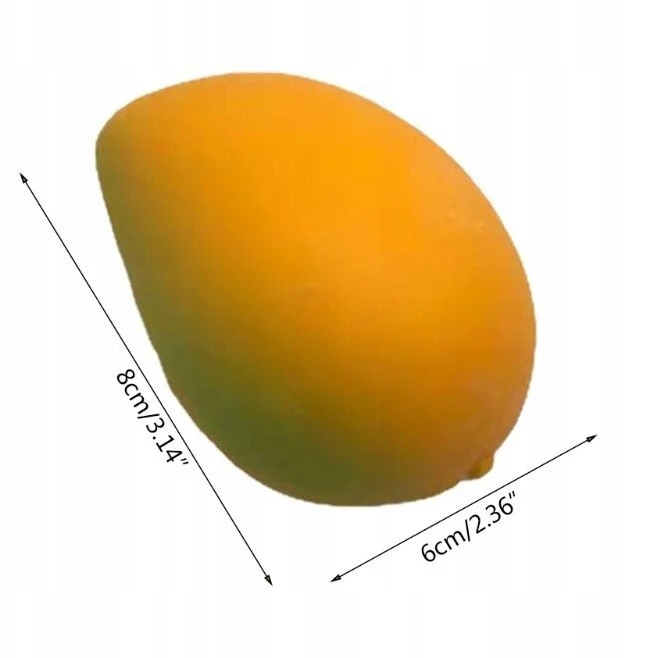 Galaxy Mango Gniotek Antistresinis spaudžiamas vaisius, sensorinis oranžinis žaislas