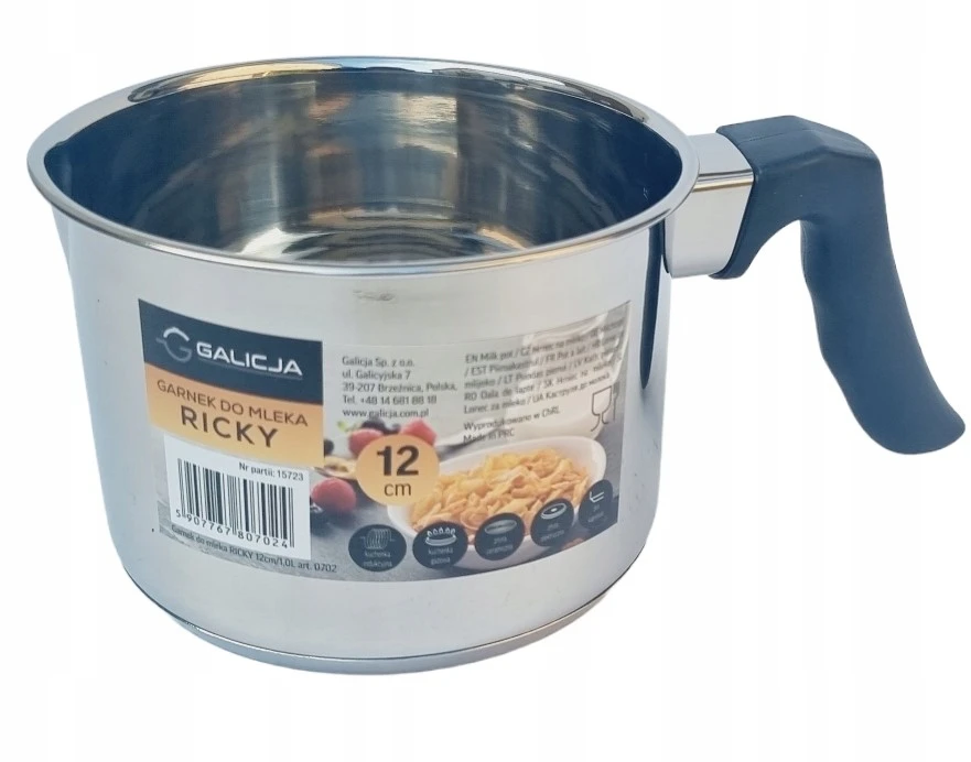 GALICJA MAŽAS PUODAS PIENUI virti RICKY 12 CM 1 L PIENINĖ POKŠTELĖ