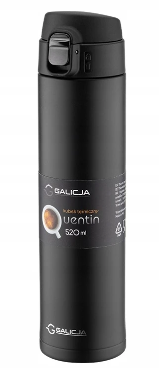 Galicja Terminis puodelis QUENTIN termoso buteliukas 520 ml nerūdijančio plieno 18/10 juodas