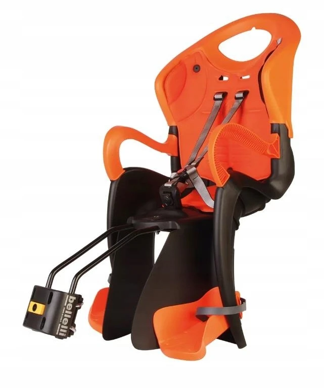 Galinė dviračio kėdutė Bellelli Tiger Standart, juoda/oranžinė