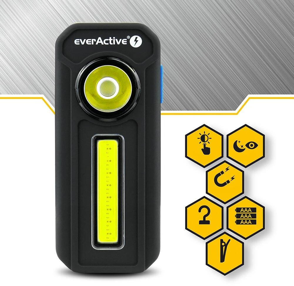 GALINGA DIRBTINĖS PATIKRINIMO LEMPA everActive WL-300 3xAAA KABLIS MAGNETAS