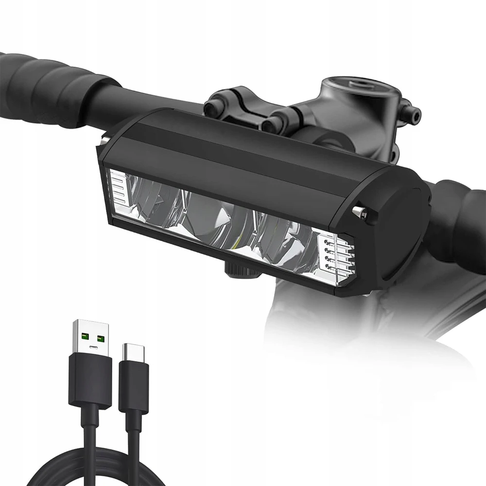 Galingas LED priekinis dviračio žibintas 9000 lm, IPX5, 2000 mAh, USB-C